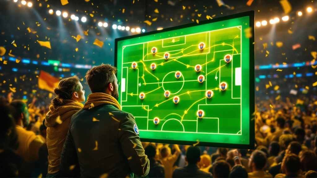 Original Golmetria data graphic on Brazil's World Cup lineup, in premium data-journalism style; no real photos, no real-person likenesses, no crests.