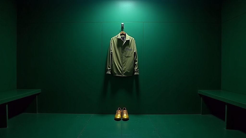 Imagem editorial cinematográfica original gerada por IA — cena de futebol noturno, sem fotos reais, rostos identificáveis ou escudos. Análise, não foto de um evento real.