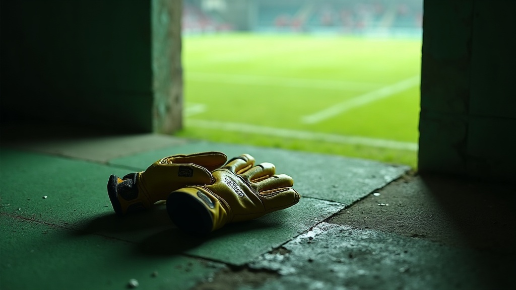 Imagem editorial cinematográfica original gerada por IA — cena de futebol noturno, sem fotos reais, rostos identificáveis ou escudos. Análise, não foto de um evento real.