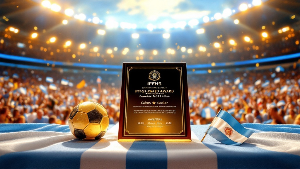 Original Golmetria data graphic about Argentina's World Cup story, in premium data-journalism style; no real photos, no real-person likenesses, no club crests.