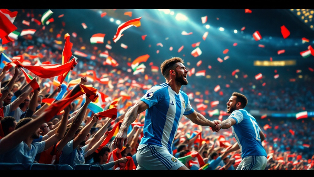 Original Golmetria image about the United States at the World Cup, cinematic AI-generated image; no real photos, no likeness of real people, and no club crests.