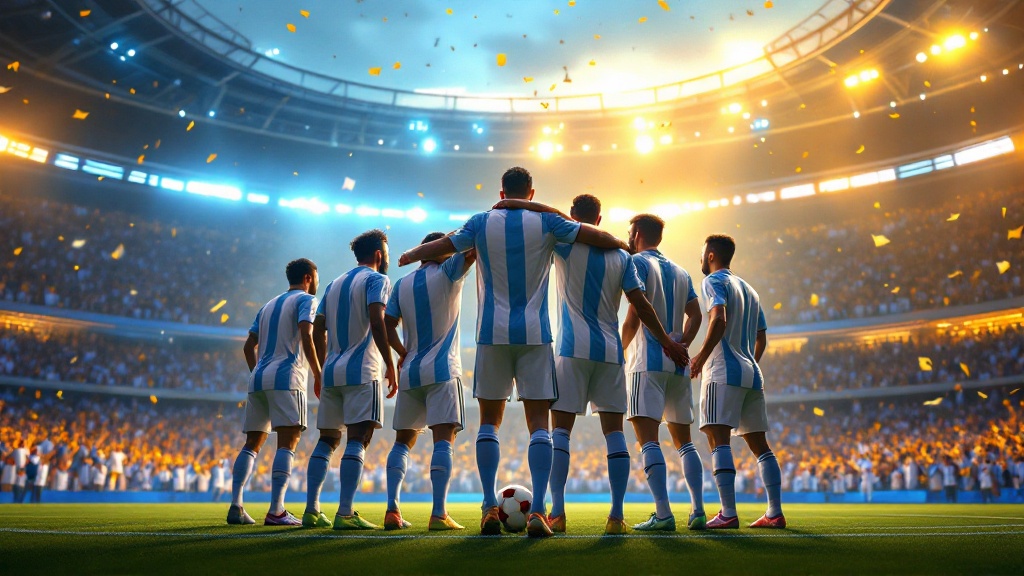 Gráfico de dados original da Golmetria sobre resultado de Argentina na Copa do Mundo, em estilo premium de jornalismo de dados; sem fotos reais, sem semelhança de pessoas reais e sem escudos.